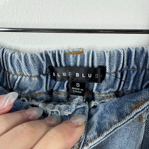 Blue Blush Jeans Women S Blue Cargo Wide Leg Stretch Waist Pocket Baggy Denim 90 - Picture 6 of 10